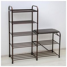 Банкетка-этажерка для обуви "Дубль" 5 полок цв.Медный антик 5365643 Сима ленд