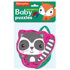 Мягкие магнитные пазлы Baby puzzle Fisher-Price "Лис и енот" 2 картинки 7 эл. Vladi Toys