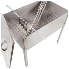 Мангал-коптильня ЭКОНОМ, СОКОЛ, сборная с шестью шампурами в наборе в гофрокартонной коробке