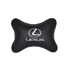 Подушка на подголовник экокожа Black (белая) LEXUS Vital Technologies