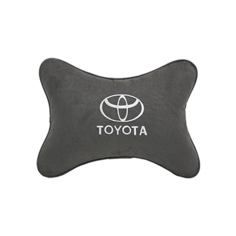 Подушка на подголовник алькантара D.Grey (белый логотип) Toyota Vital Technologies
