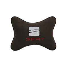 Подушка на подголовник алькантара Coffee SEAT Vital Technologies