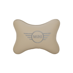 Подушка на подголовник экокожа Beige MINI Vital Technologies