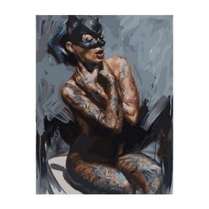 Картина по номерам "Женщина кошка" 40х50 см Холст на подрамнике Paintboy