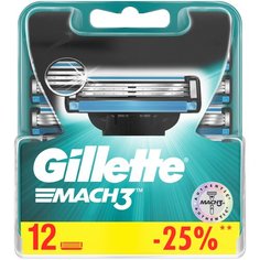 Сменные кассеты Gillette Mach3, 12 шт.