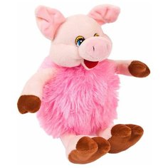 Мягкая игрушка ABtoys Свинка пушистая розовая 17 см