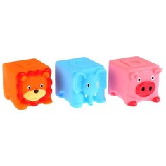 Набор для ванной Играем вместе 3 кубика (LNX29-30-31) оранжевый/голубой/розовый