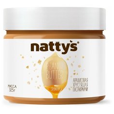 Nattys Паста арахисовая Crunchy хрустящая с кусочками арахиса и мёдом, 325 г