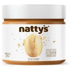 Nattys Паста арахисовая Sea Salt & Crunchy с кусочками арахиса и морской солью, 325 г