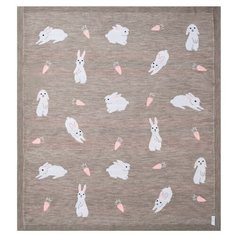 Плед Крошка Я Зайки 90х90 см серый