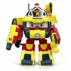 Трансформер Silverlit Robocar Poli Рой 10 см с костюмом супер-пожарного желтый/красный