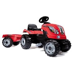Веломобиль Smoby Трактор Claas XL с прицепом, красный