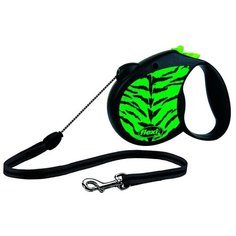 Поводок-рулетка для собак Flexi Safari S тросовый tiger 5 м