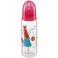 Happy Baby Бутылочка с 2 силиконовыми сосками 250 мл (10023), с 3 месяцев, ruby