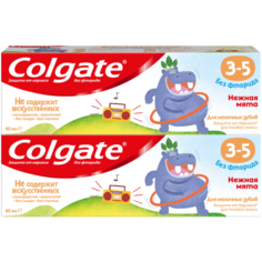 Зубная паста Colgate 3-5 Нежная мята без фторида 2 шт., 60 мл