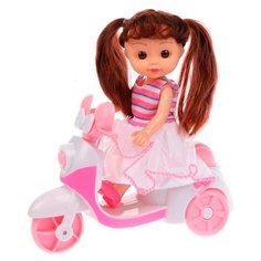 Кукла Наша игрушка Юный водитель 15 см с мотороллером 645251