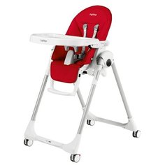 Стульчик для кормления Peg-Perego Prima Pappa Follow Me экокожа, fragola
