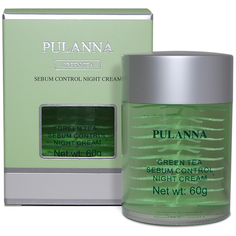 PULANNA Green Tea Sebum Control Night Cream Ночной крем для лица, шеи и декольте себум-контроль с зелёным чаем, 60 г
