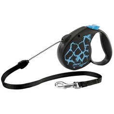 Поводок-рулетка для собак Flexi Safari S тросовый giraffe blue 5 м