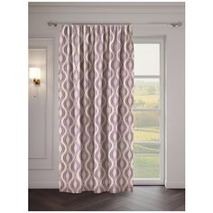 Портьеры ТД Текстиль Терра на ленте 270 см, 1 шт. бежевый/фиолетовый