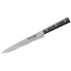 Нож филейный Samura 67 Damascus микарта, лезвие 19.5 см, черный