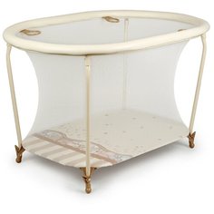 Манеж GLOBEX Овал бежевый/игрушки