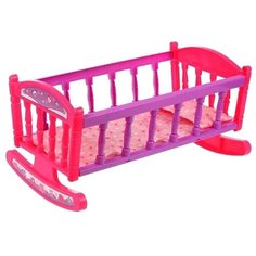 Наша игрушка Кроватка для куклы (DH-2) розовый/фиолетовый