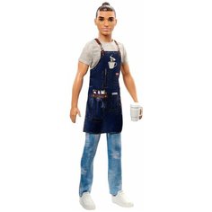 Кукла Barbie Кем быть? Бариста Кен, 29 см, FXP03