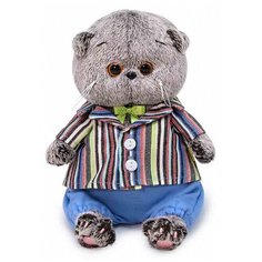 Мягкая игрушка Basik&Co Басик BABY в полосатом пиджаке 20 см