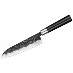 Нож сантоку Samura Blacksmith, лезвие 18.2 см, черный