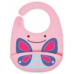 SKIP HOP Силиконовый нагрудник, бабочка/розовый/синий