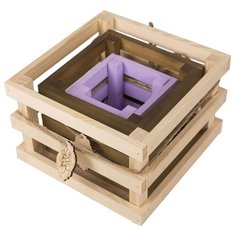 Ящик Дарите счастье набор 3в1 Поздравляю 10×10×10, 15×15×11, 20×20×13 см серый/коричневый/сиреневый