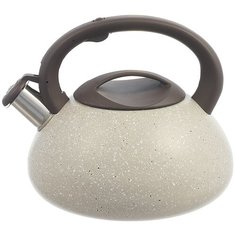 Hitt Чайник со свистком Starlight 3 л, коричневый мрамор