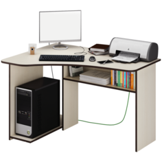 Компьютерный стол угловой MfMaster Триан-1, ШхГ: 120х90 см, угол: слева, цвет: дуб молочный левый МФ Мастер