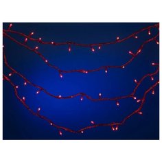 Гирлянда SNOWMEN Нить, 862 см, 140 ламп, красный/красный провод