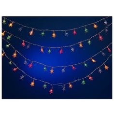 Гирлянда SNOWMEN звездочка Е2090, 670 см, 100 ламп, разноцветный/прозрачный провод