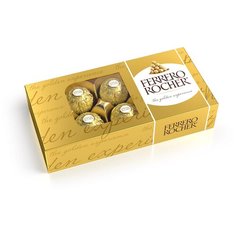 Набор конфет Ferrero Rocher из молочного шоколада, с начинкой из крема и лесного ореха, 75 г