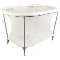 Манеж GLOBEX Овал серый/мишки