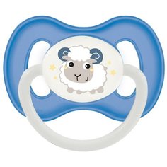 Пустышка силиконовая анатомическая Canpol Babies Bunny & company 0-6 м, голубой/овечка