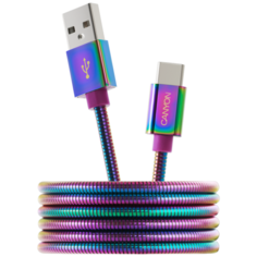 Кабель Canyon USB - USB Type-C (CNS-USBC7) 1.2 м, радужный