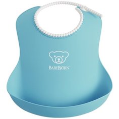 BabyBjorn Мягкий нагрудник, бирюзовый/голова мишки