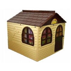 Домик Doloni Детский со шторками 02550, бежевый/коричневый