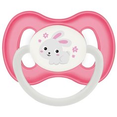 Пустышка силиконовая анатомическая Canpol Babies Bunny & company 0-6 м, розовый/зайчик
