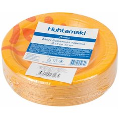 Huhtamaki Тарелки одноразовые бумажные Whizz, 18 см, 50 шт., оранжевый