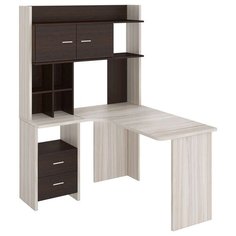 Компьютерный стол Мэрдэс Домино Lite СКЛ-УГЛ130+НКЛХ-120, ШхГ: 120х130 см, угол: слева, цвет: карамель/венге Merdes