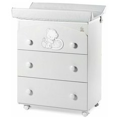 Пеленальный комод Italbaby Love с ванночкой, 3 ящика белый