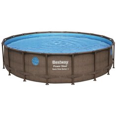 Бассейн Bestway Power Steel Swim Vista Series II в комплекте 56977 коричневый