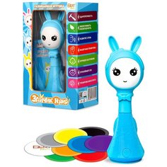 Интерактивная развивающая игрушка BertToys Умный Зайка Няня, голубой