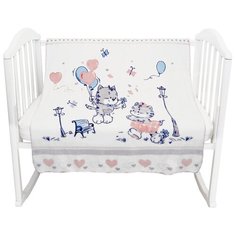 Плед Baby Nice MICRO FLANNEL панно "Котята и сердечки", 100х118