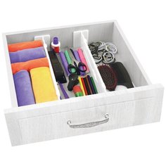 VAL ORG-2W Разделители для ящиков раздвижные, набор 2 шт., 32.6x8.8 см, DRAWER ORGANIZER, белый, шт Valiant
